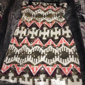 Bebe Sequined Strapless XL Worn once